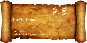 Hoff Emma névjegykártya